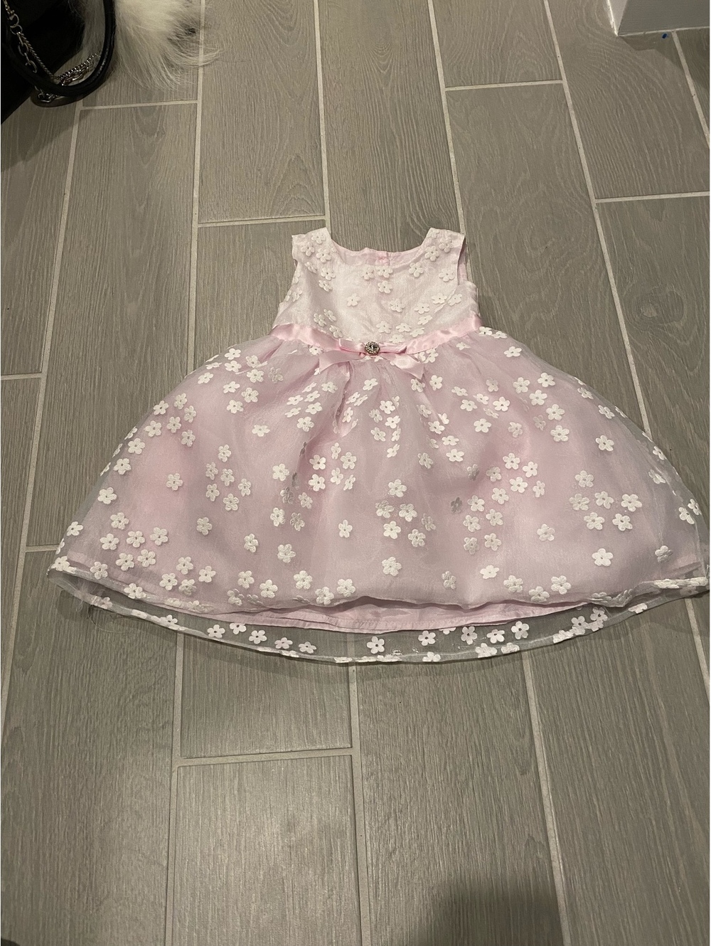 Blueberi Boulevard 2T Pink Floral Embroidered Dress